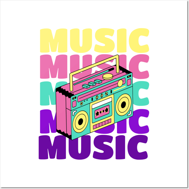 Retro 80s Music Wall Art by Curio Pop Relics